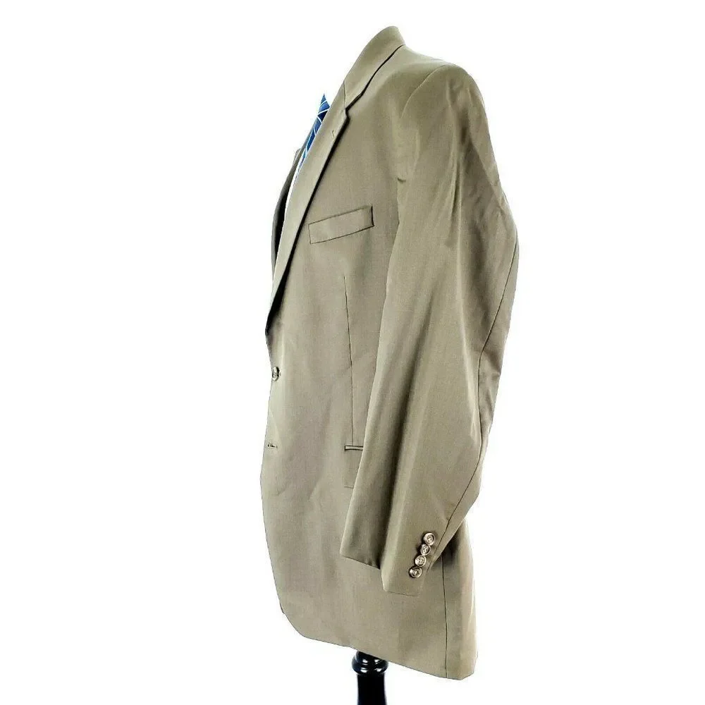 Lauren Ralph Lauren Wool 2 Button Blazer‎ 44L Green Beige Portly Sport Coat